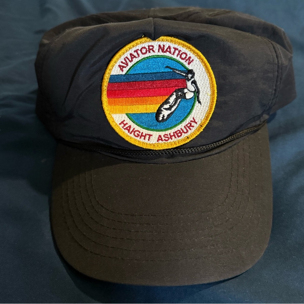 Aviator Nation Black Hat with Colorful Patch